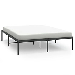 Maison Chic Lit adulte - Lit simple Cadre de lit,Structure du lit Contemporain métal noir 140x200 cm -MN30097