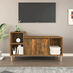 Maison Chic Meuble TV scandinave - Banc TV pour salon Chêne fumé 100x35x55 cm Bois d'ingénierie -MN64076