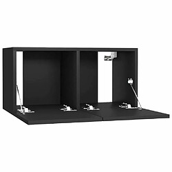 Maison Chic Meubles TV 4 pcs | Banc TV Moderne pour salon | Meuble de Rangement Noir 60x30x30 cm Aggloméré -MN12707 pas cher