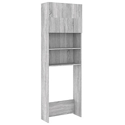 Maison Chic Meuble rangement de salle de bain | Meuble pour machine à laver | Armoire murale de bain Sonoma gris 64x25,5x190 cm -GKD29899