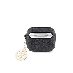 Guess Maroquinerie Guess Coque pour Airpods 3 4G Script avec Charm Scintillant Ornée de Strass Noir