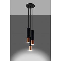 Avis Luminaire Center Suspension Loopez Acier Cuivre,noir 3 ampoules 90cm