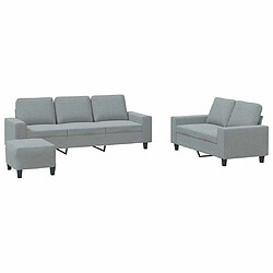 Maison Chic Ensemble de canapés 3 pcs, Canapé droit Sofa pour Salon gris clair tissu -GKD999158