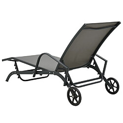 Helloshop26 Transat chaise longue bain de soleil lit de jardin terrasse meuble d'extérieur acier et textilène 02_0012241 pas cher