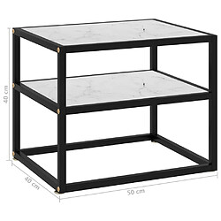 Acheter vidaXL Table console Blanc 50x40x40 cm Verre trempé