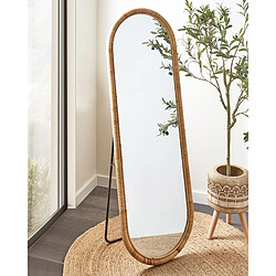 Beliani Miroir sur pied MONTOT Rotin Naturel