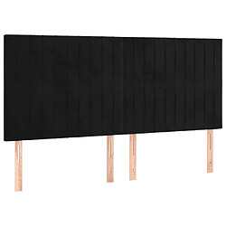 vidaXL Têtes de lit 4 pcs Noir 90x5x78/88 cm Velours