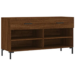 Maison Chic Banc à chaussures | Meuble de rangement à chaussures Meuble d'Entrée chêne marron 102x35x55 cm bois d'ingénierie -MN48753