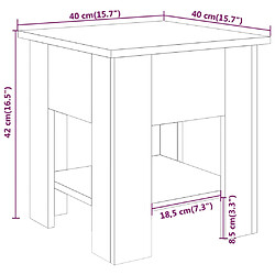 vidaXL Table basse gris béton 40x40x42 cm bois d'ingénierie pas cher