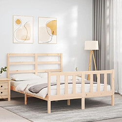 Acheter Maison Chic Cadre/structure de lit avec tête de lit pour adulte - Lit Moderne Chambre 140x200 cm bois massif -MN14047