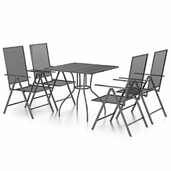 Salle à manger de jardin 5 pcs,Table et chaise à dîner anthracite acier -MN60026