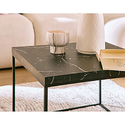 Lisa Design Alamosa - table basse - effet marbre noir - 60 cm pas cher