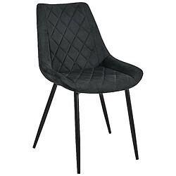 AKORD 1 Pièce chaise matelassée de salle à manger en velours Noir