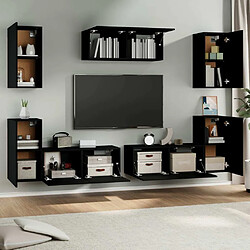 Avis Maison Chic Ensemble de meubles TV 7 pcs | Banc TV Moderne pour salon | Meuble de Rangement - Noir Bois d'ingénierie -MN43196