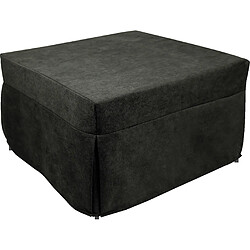 Alter Puof convertible en lit simple, Fabriqué en Italie, Lit pliant, Pouf avec tissu amovible et peu encombrant pour le salon, cm 78x78 / 195h45, Gris