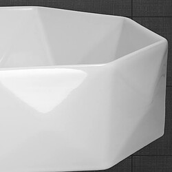 ML-Design Lavabo en céramique pour salle de bain lavabo en forme de diamant Ø 42x13,5 cm pas cher