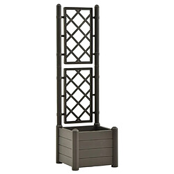 vidaXL Jardinière avec treillis 43x43x142 cm PP Anthracite