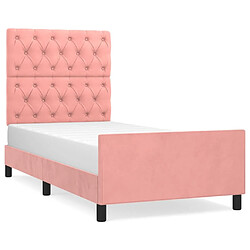 Maison Chic Lit adulte - Cadre Structure de lit avec tête de lit Contemporain Rose 80x200 cm Velours -MN41364