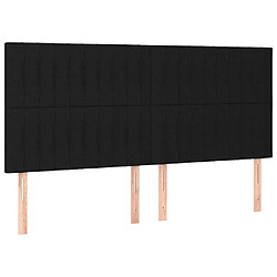 vidaXL Têtes de lit 4 pcs Noir 80x5x78/88 cm Tissu