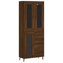 vidaXL Buffet haut Chêne marron 69,5x34x180 cm Bois d'ingénierie