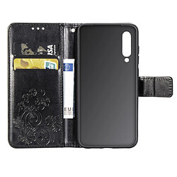 Acheter Wewoo Housse Coque Étui en cuir à Motif fleurs repiquées Lucky Clover pour Xiaomi Mi 9avec support et logements cartesportefeuille et dragonne Noir