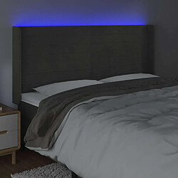 Acheter Maison Chic Tête de lit scandinave à LED,meuble de chambre Gris foncé 203x16x118/128 cm Velours -MN86364