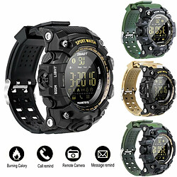 Ex16S Étanche Smart Sport Montre Bluetooth Podomètre Hommes Montre-Bracelet Noir