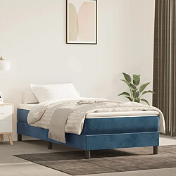 Maison Chic Lit Adulte - Lit simple Lit à sommier tapissier avec matelas moelleux - Meuble de Chambre - Bleu foncé 90x190 cm -MN32774