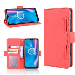 Etui en PU spécial avec plusieurs porte-cartes rouge pour votre Alcatel 1S/1V/3L (2020)