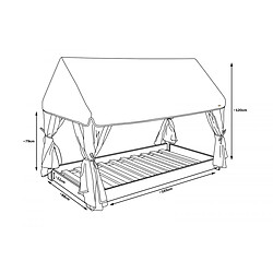 Acheter Velinda Lit scandinave cabane 160x80cm blanc