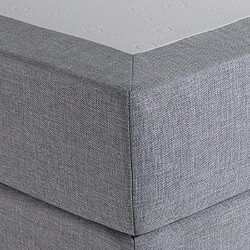 Beliani Lit boxspring en tissu gris clair 180x200 cm PRESIDENT pas cher