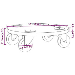 vidaXL Chariots sur roulettes 6 pcs rond bois d'ingénierie pas cher