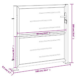 vidaXL Portail de jardin 100x100 cm acier inoxydable pas cher