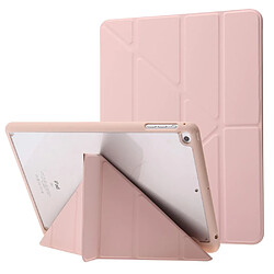 Etui en PU + acrylique origami avec support rose pour votre Apple iPad 9.7 pouces (2018)/(2017)/iPad Air 2/iPad Air (2013)