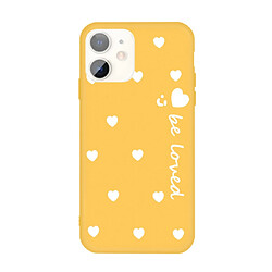 Wewoo Coque Pour iPhone 11 visage souriant plusieurs coeurs d'amour motif coloré étui de protection de téléphone TPU givré jaune