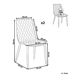 Avis Beliani Set de 2 Cuir PU Chaise de salle à manger Marron foncé MONTANA