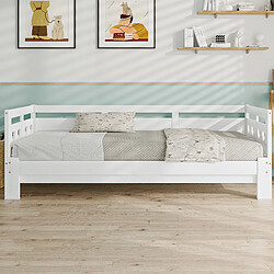 Acheter KOMHTOM Daybed daybed blanc, lit extensible, 90.190 cm, bois de pin massif, avec 2 pièces