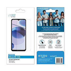 My Way Myway Verre Trempé pour Realme C35 Plat Anti-rayures Transparent