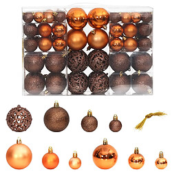 vidaXL Boules de Noël 100 pcs marron 3 / 4 / 6 cm