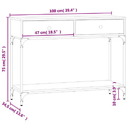 vidaXL Table console chêne fumé 100x34,5x75 cm bois d'ingénierie pas cher