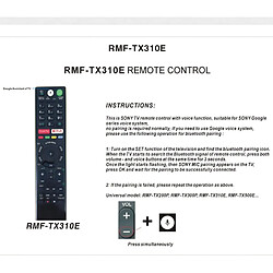 SANAG Nouvelle Remplacement Rmf-Tx310E Sony Telecommande Vocale Applicable Pour Sony Bravia Led Lcd Tv-Configuration Simple Kd-43Xf8588 Kd-43Xf8596 Kd-43Xf8599 Kd-43Xf8796 Kd-49Xe8004 Kd-49Xe8005