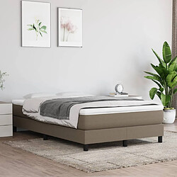 vidaXL Sommier à lattes de lit avec matelas Taupe 120x200 cm Tissu 