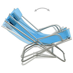 Maison Chic Lot de 2 Chaises de salon pour relax | Chaises à bascule ,Fauteuil Acier Bleu -GKD75533 pas cher