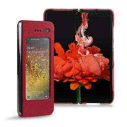 Coque cuir Samsung Galaxy Fold - Seconde peau - Rouge passion ( Pantone #a6192e ) - NOREVE