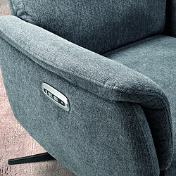 Pegane Fauteuil relax électrique en tissu polyester couleur Gris clair - Longueur 75 x Profondeur 75 x Hauteur 111 cm