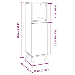 vidaXL Armoire salle de bain sonoma gris 30x30x100 cm pas cher