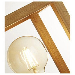 Avis Searchlight Lampe de table Square 1 ampoule Plastique,bois de bambou tissé Noir,bois naturel