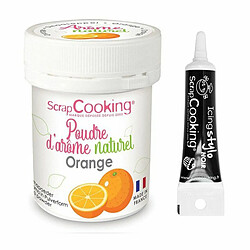 Scrapcooking Arôme alimentaire naturel en poudre orange + Stylo glaçage noir