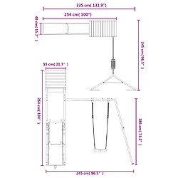 vidaXL Aire de jeux d'extérieur bois de pin massif pas cher