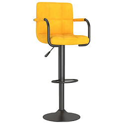 vidaXL Tabouret de bar Jaune moutarde Velours